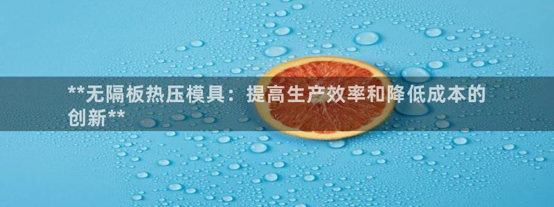 易倍全站：**无隔板热压模具：提高生产效率和降低成本的
