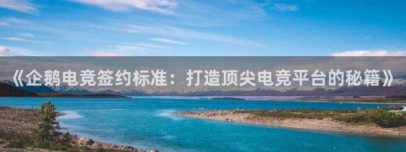 南宫电竞：《企鹅电竞签约标准：打造顶尖电竞平台的秘籍》