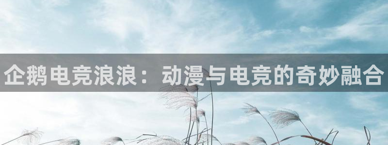 南宫电竞app：企鹅电竞浪浪：动漫与电竞的奇妙融合